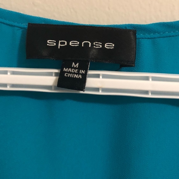 Spense teal sleeveless gathered peplum blouse - Picture 6 of 7